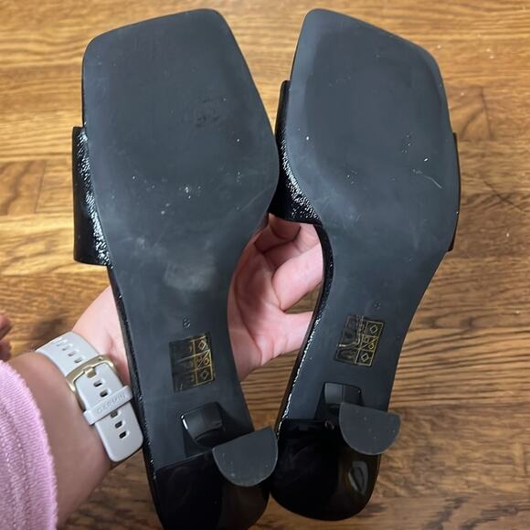 Jeffrey Campbell Averie Mule Sandal In Black Crinkle Patent Size 8 - Picture 4 of 7